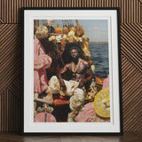 Douglas - Black Gay Pirate Art Print, Framed Photograph Sponge Diver Surrounded Harvested Sea Sponges