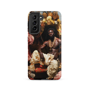 Douglas - Black Gay Pirate Art Samsung Case, Galaxy S21 / Matte, Black Smartphone Case Vibrant Portrait Man Adorned Gold