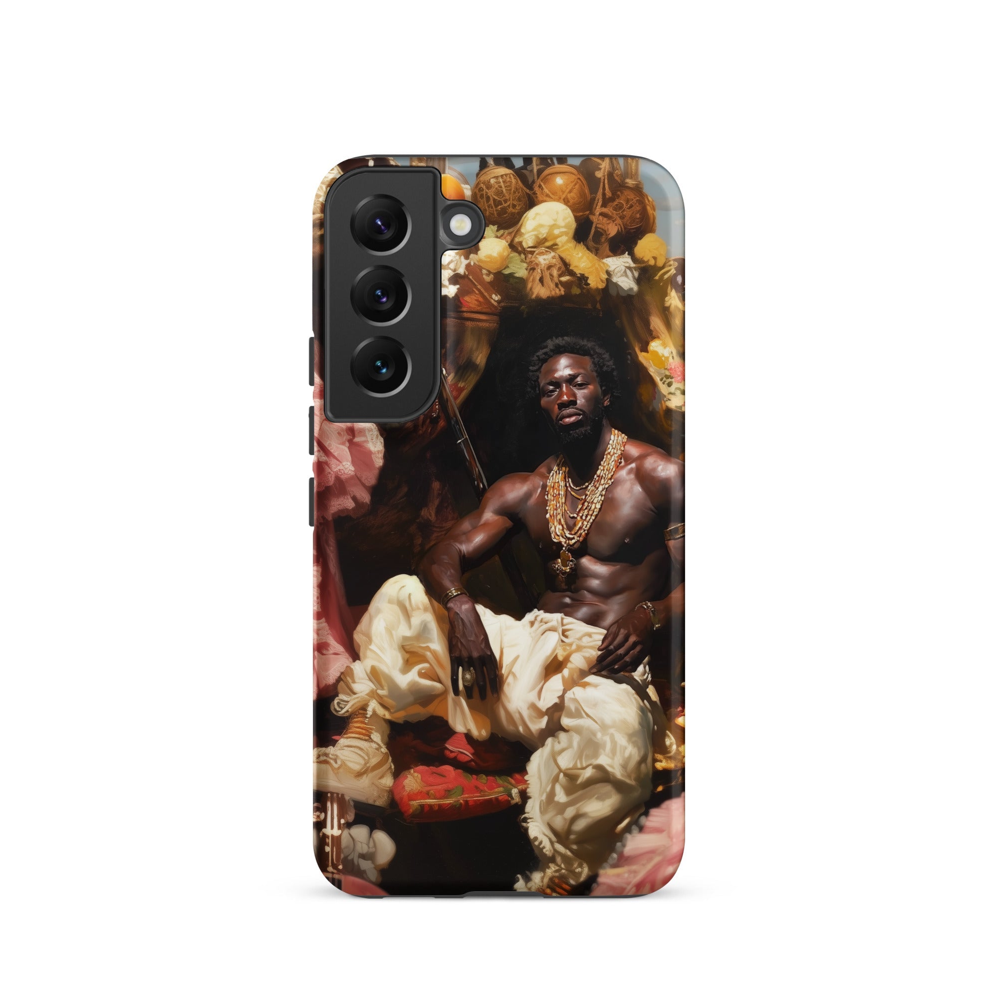 Douglas Black Gay Pirate Art Samsung Case, Galaxy S22 / Matte, Smartphone Case Detailed Artistic Rendition Man Adorned Gold