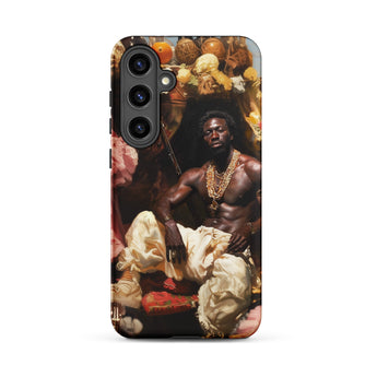 Douglas - Black Gay Pirate Art Samsung Case, Galaxy S24 Plus / Matte, Black Smartphone Case Portrait Dark-skinned Man Adorned Numerous