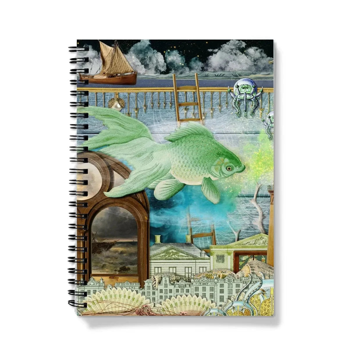 Down Where It’s Wetter Part 1 Notebook - A5 - Graph Paper - Notebooks & Notepads - Aesthetic Art