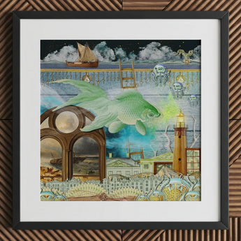 Down where It’s Wetter Pt 1 - Surreal Fish Collage Art Print, Toby Leon, Surreal Fish Collage, Wetter Art Collage