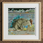 Down where It’s Wetter Pt 2 - Sea Creature Collage Art Print, 12x12’’ / 31x31cm / Natural Frame / 2’’ Matboard, Framed Artwork Fantastical