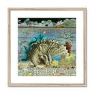 Down where It’s Wetter Pt 2 - Sea Creature Collage Art Print, Cat Curled Fan-like Position