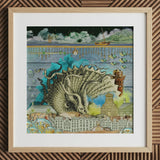 Down where It’s Wetter Pt 2 - Sea Creature Collage Art Print, Sea Creature Collage, Urban Landscapes Converge, Toby Leon