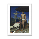 Dr. Death - Surreal Gay Vampire Art Print, Surrealist Painting Person Underwear Skeleton Umbrella
