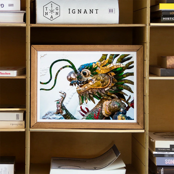 Drag Racer - Vietnamese Dragon Mosaic Art Print / Canvas Framed Artwork Colorful Chinese-style Mechanical Steampunk Elements, Behold Prints