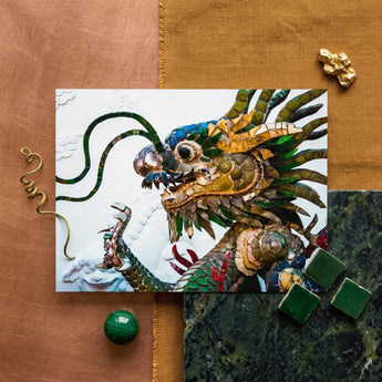 Drag Racer - Vietnamese Dragon Mosaic Art Print / Canvas Vibrant Intricately Detailed Artwork Iridescent Green, Behold Prints