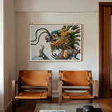 Drag Racer - Vietnamese Dragon Mosaic Art Print, Colorful Dragon Artwork Framed Mounted Wall