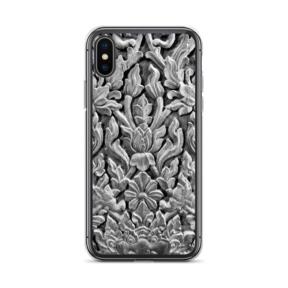 Dragon’s Den Pattern Iphone Case - Black And White - Iphone X/xs - Mobile Phone Cases - Aesthetic Art
