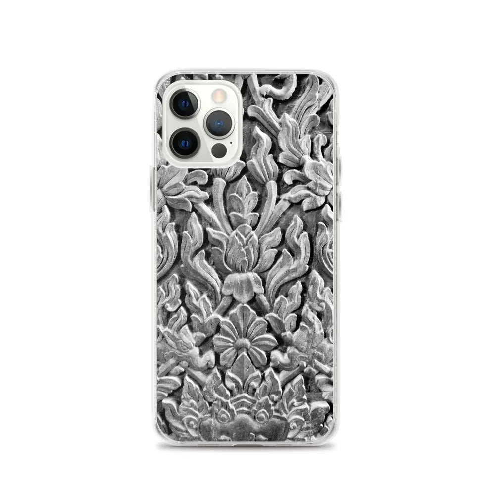 Dragon’s Den Pattern Iphone Case - Black And White - Iphone 12 Pro - Mobile Phone Cases - Aesthetic Art