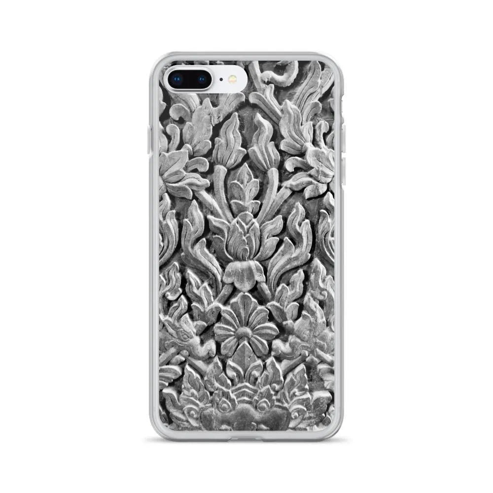 Dragon’s Den Pattern Iphone Case - Black And White - Iphone 7 Plus/8 Plus - Mobile Phone Cases - Aesthetic Art