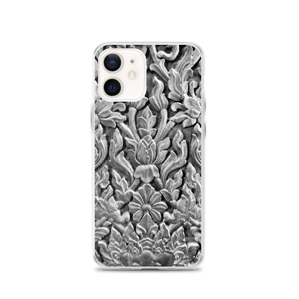 Dragon’s Den Pattern Iphone Case - Black And White - Iphone 12 - Mobile Phone Cases - Aesthetic Art