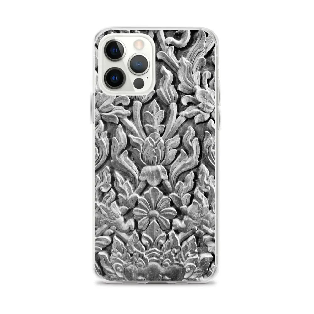 Dragon’s Den Pattern Iphone Case - Black And White - Iphone 12 Pro Max - Mobile Phone Cases - Aesthetic Art