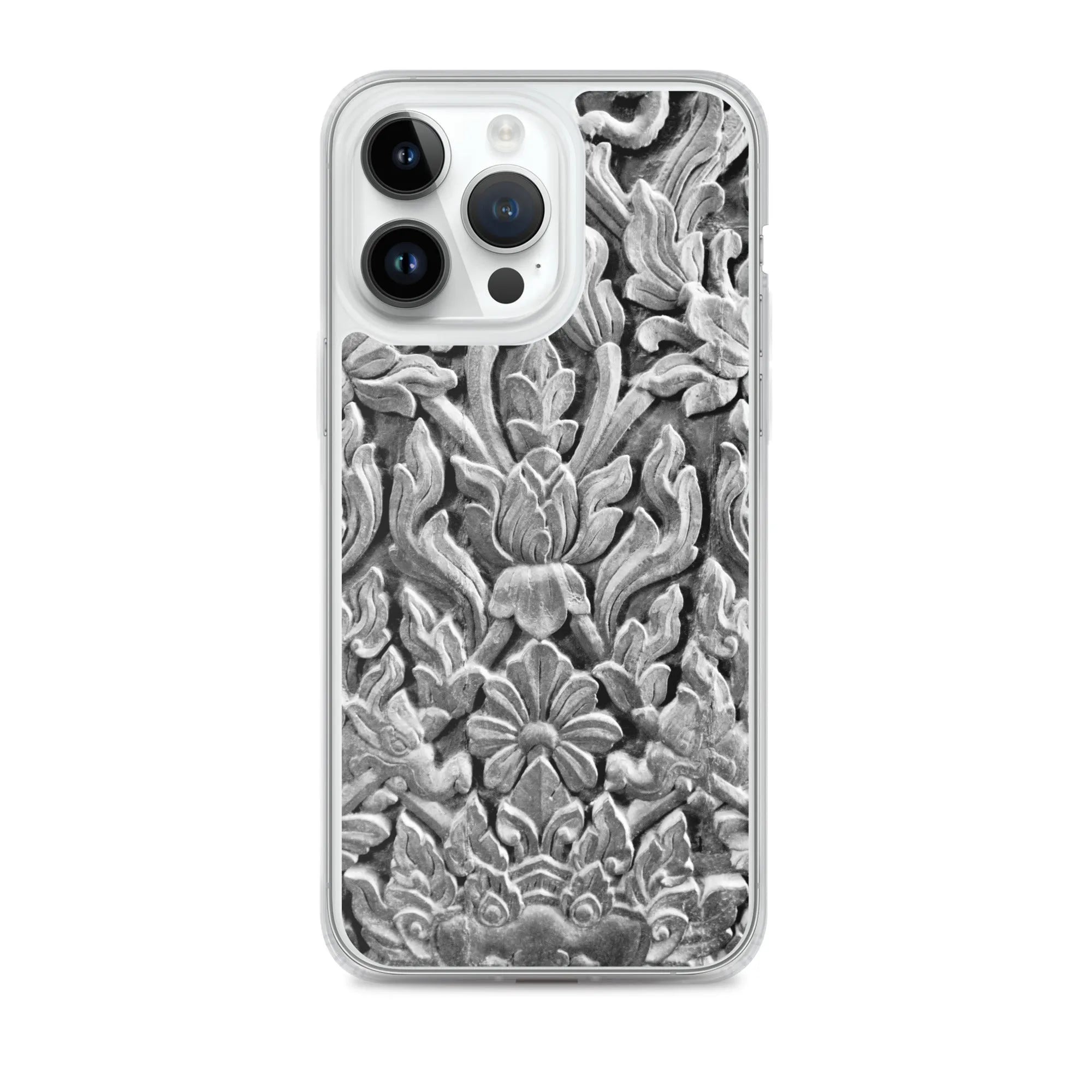 Dragon’s Den Pattern Iphone Case - Black And White - Iphone 14 Pro Max - Mobile Phone Cases - Aesthetic Art
