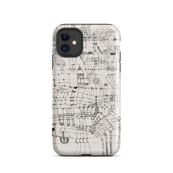 Drawing Knotted in the Manner of a Net - Paul Klee Iphone Case, 11 / Matte, Phone Case Abstract Line Art