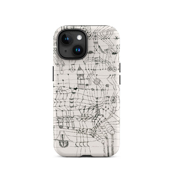 Drawing Knotted in the Manner of a Net - Paul Klee Iphone Case, 15 / Matte, Phone Case Abstract Black White Design