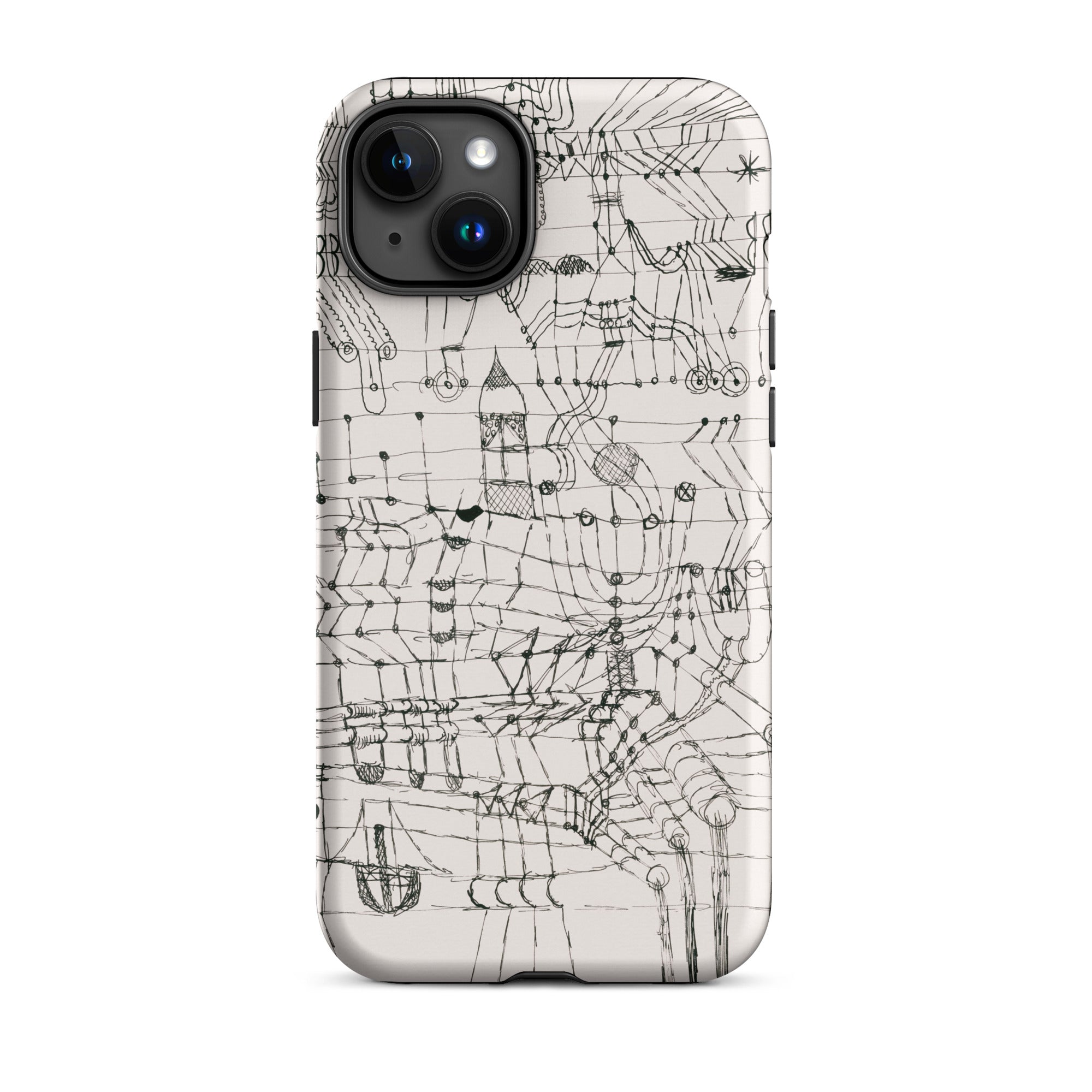 Drawing Knotted in the Manner of a Net Paul Klee Iphone Case, 15 Plus / Matte, Phone Case Abstract Line Art