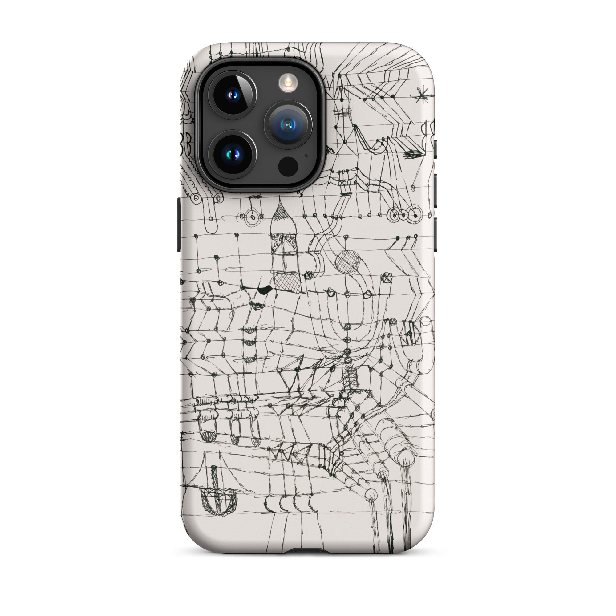 Drawing Knotted in the Manner of a Net Paul Klee Iphone Case, 15 Pro Max / Matte, Phone Case Abstract Line Art