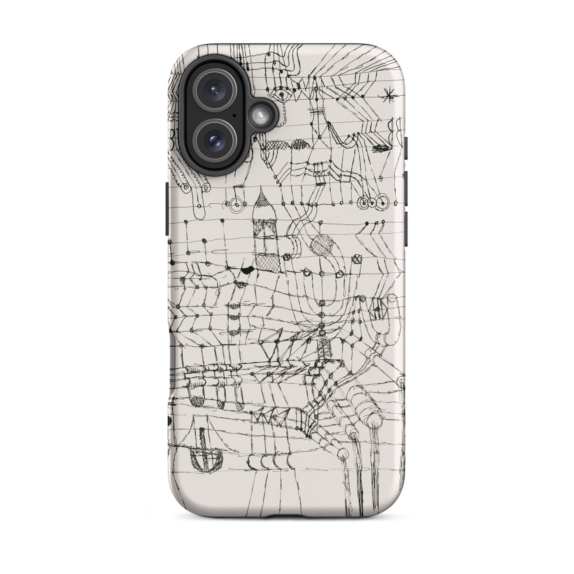 Drawing Knotted in the Manner of a Net Paul Klee Iphone Case, 16 Plus / Matte, Phone Case Abstract Line Art
