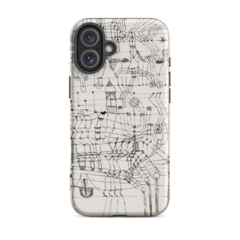 Drawing Knotted in the Manner of a Net - Paul Klee Iphone Case, 16 Plus / Matte, Phone Case Abstract Line Art
