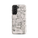 Drawing Knotted in the Manner of a Net - Paul Klee Phone Case Samsung Galaxy S21 / Matte Sleek Black White Phone Case Intricate Line Art