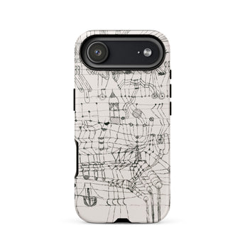 Drawing Knotted in the Manner of a Net - Paul Klee Phone Case Iphone 17 Air / Matte White Black Circuit Board Phone Case Rugged Design Paul