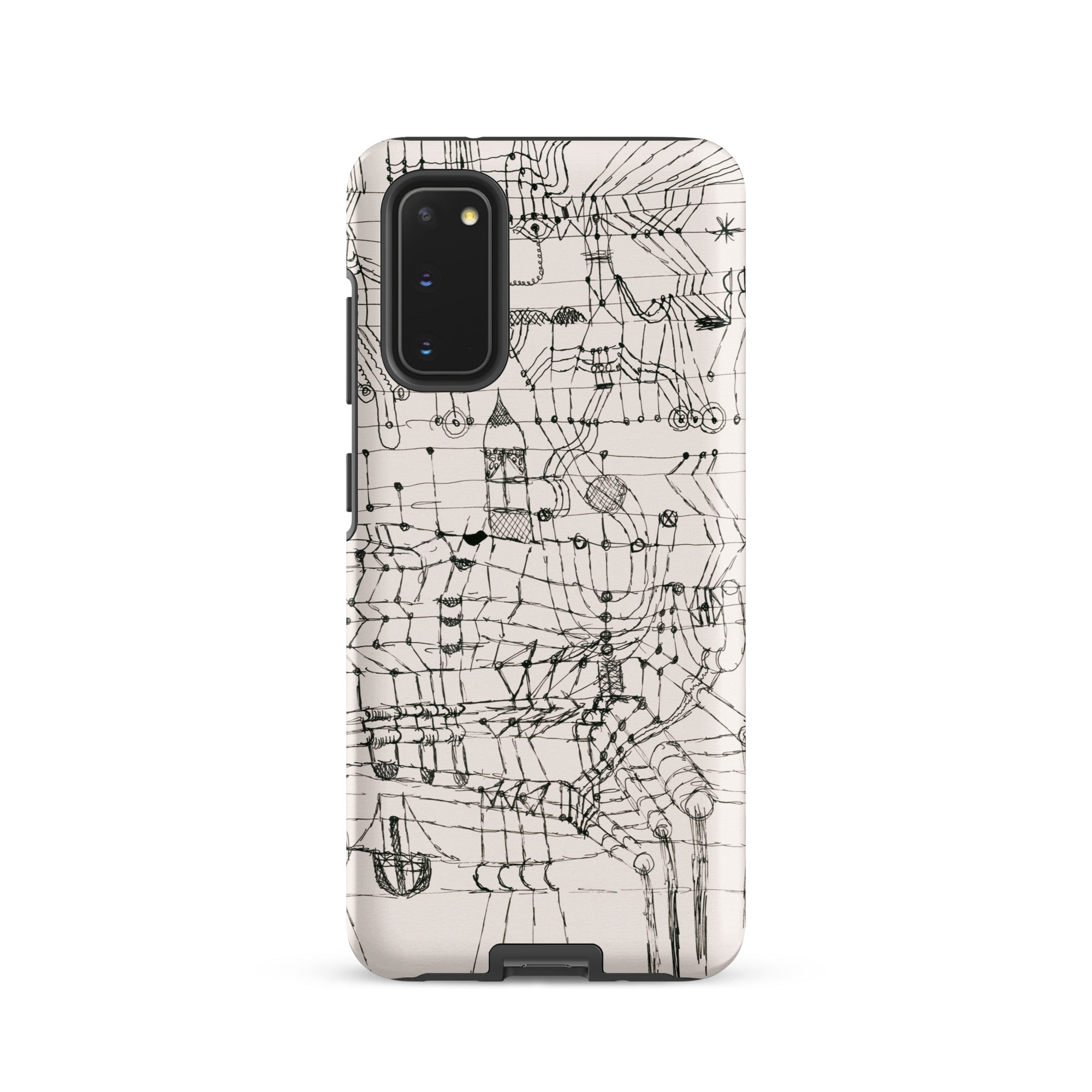 Drawing Knotted in the Manner of a Net Paul Klee Samsung Case, Galaxy S20 / Matte, White Smartphone Case Black Line Art