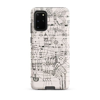 Drawing Knotted in the Manner of a Net - Paul Klee Samsung Case, Galaxy S20 Plus / Matte, White Smartphone Case Black Abstract Line Design
