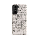 Drawing Knotted in the Manner of a Net - Paul Klee Samsung Case, Galaxy S21 Fe / Matte, White Smartphone Case Black Line Art Design