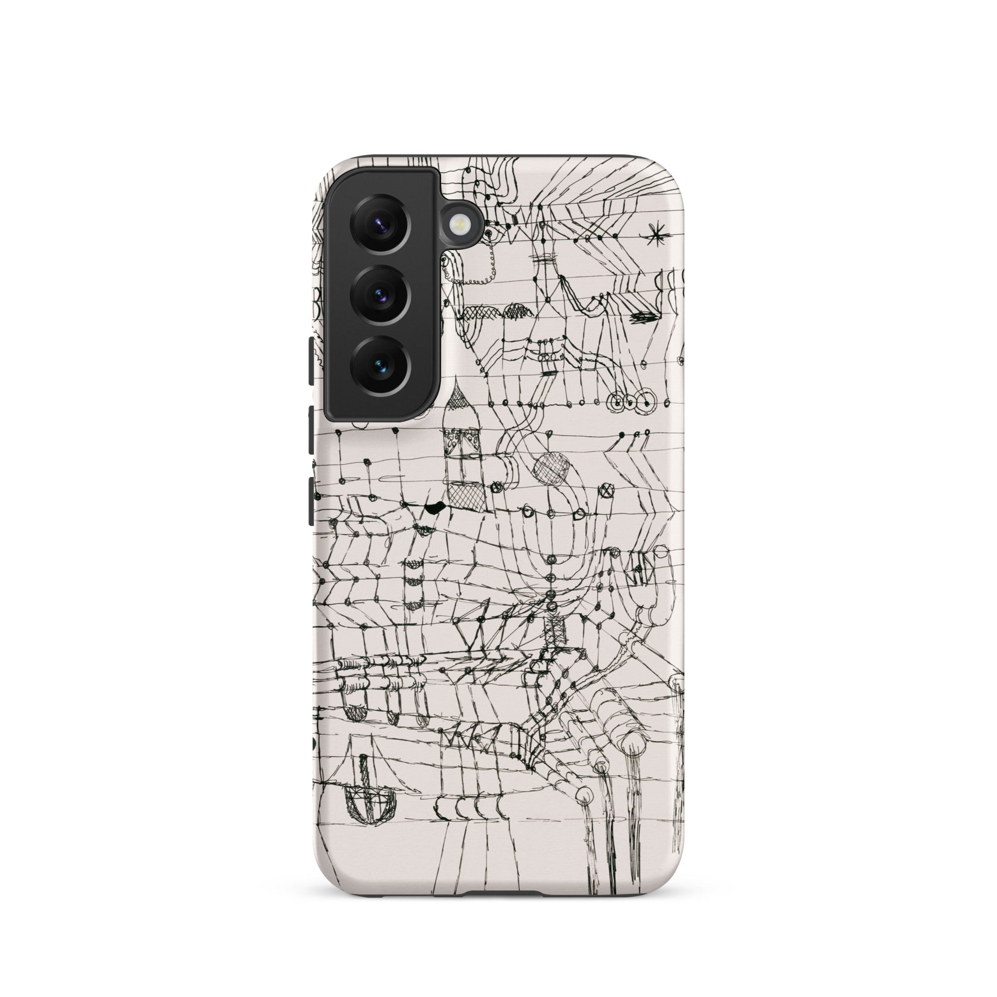 Drawing Knotted in the Manner of a Net Paul Klee Samsung Case, Galaxy S22 / Matte, White Smartphone Case Intricate Black Abstract Line