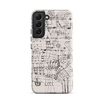 Drawing Knotted in the Manner of a Net - Paul Klee Samsung Case, Galaxy S22 Plus / Matte, White Smartphone Case Black Line-art Abstract
