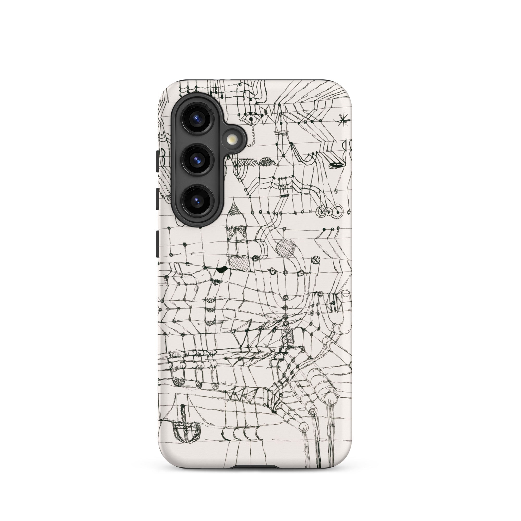 Drawing Knotted in the Manner of a Net Paul Klee Samsung Case, Galaxy S24 / Matte, White Phone Case Black Line Art Design