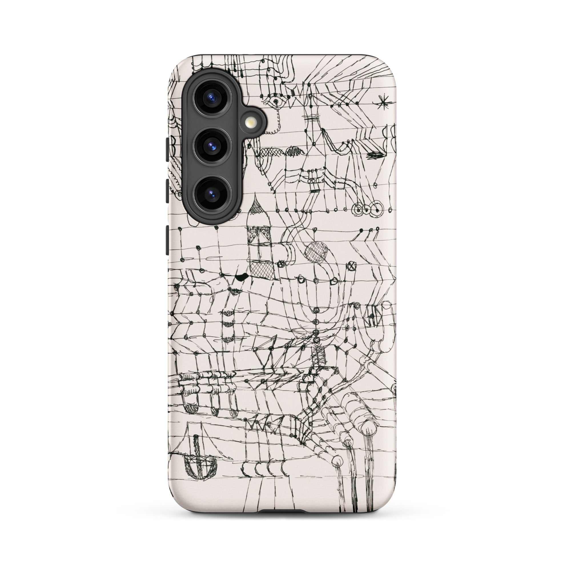 Drawing Knotted in the Manner of a Net Paul Klee Samsung Case, Galaxy S24 Plus / Matte, Phone Case Intricate Black White Line