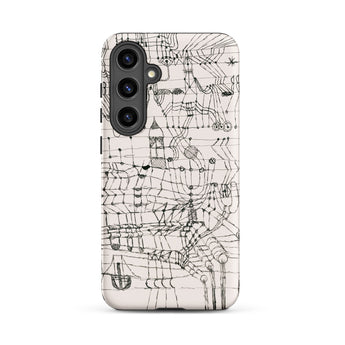 Drawing Knotted in the Manner of a Net - Paul Klee Samsung Case, Galaxy S24 Plus / Matte, Phone Case Intricate Black White Line