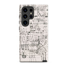 Drawing Knotted in the Manner of a Net Paul Klee Samsung Case, Galaxy S24 Ultra / Matte, Smartphone Case Black White Abstract Line Art