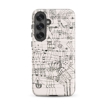 Drawing Knotted in the Manner of a Net - Paul Klee Samsung Case, Galaxy S25 Plus / Matte, White Phone Case Black Line Art Abstract Shapes