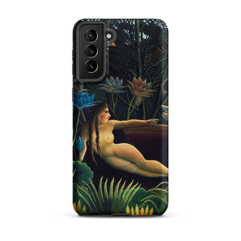 The Dream - Henri Rousseau Phone Case Samsung Galaxy S21 Plus / Matte Sleek Black Phone Case Vibrant Detailed Illustration Nude Inside