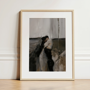 Dripping - Surreal Gay Couple Art Print / Canvas, 12x16’’ / 31x41cm / Natural Frame / Matboard, Posters Prints & Visual Artwork, Toby Leon