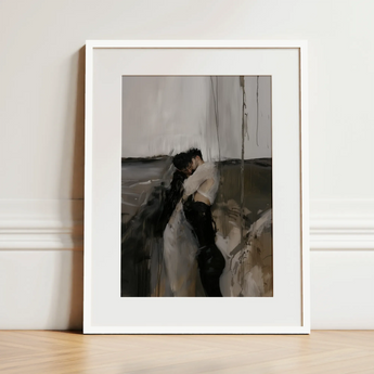 Dripping - Surreal Gay Couple Art Print / Canvas, 12x16’’ / 31x41cm / White Frame / Matboard, Posters Prints & Visual Artwork, Toby Leon