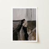 Dripping - Surreal Gay Couple Art Print / Canvas Framed Abstract Painting Tender Embrace Two Figures Muted Latino, Prints
