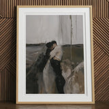 Dripping - Surreal Latino Gay Couple Art Print, 12x16’’ / 31x41cm / Natural Frame / 2’’ Matboard, Framed Abstract Painting Two Figures