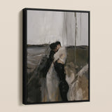 Dripping - Surreal Mexican Gay Couple Framed Canvas, Framed Abstract Painting Two Figures