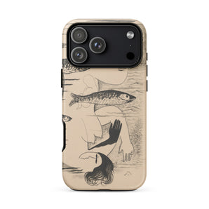 Drowned - Mikulas Galanda Phone Case Iphone 17 Pro Max / Matte Beige Phone Case Black White Illustration Woman Fish Galanda’s Stilled,