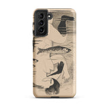 Drowned - Mikulas Galanda Samsung Case, Galaxy S21 Plus / Matte, Beige Smartphone Case Surrealist Illustration Figure Fish Eyes