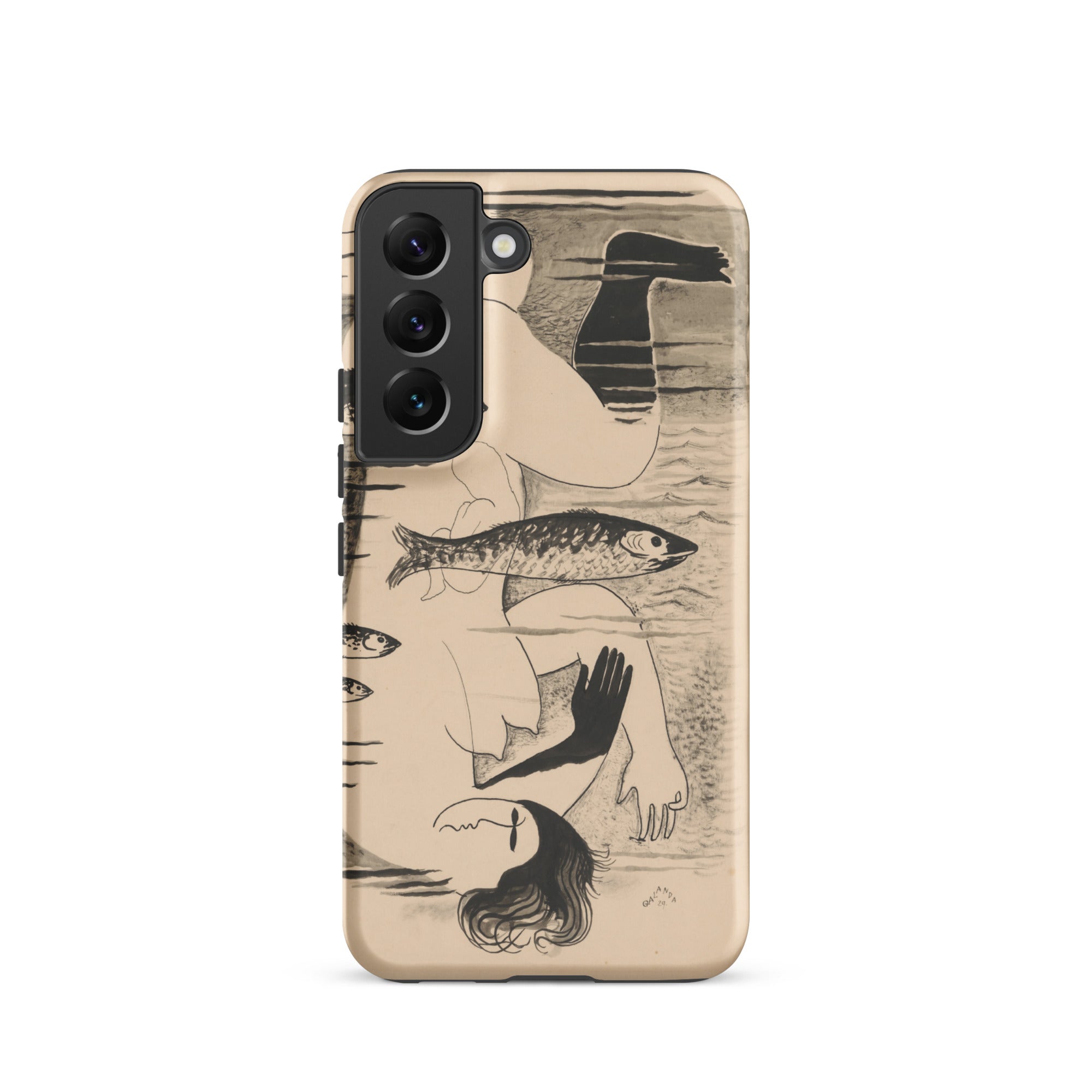 Drowned Mikulas Galanda Samsung Case, Galaxy S22 / Matte, Smartphone Case Abstract Surrealist Style Illustration