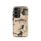 Drowned Mikulas Galanda Samsung Case, Galaxy S23 / Matte, Beige Smartphone Case Abstract Art Print Figure Fish