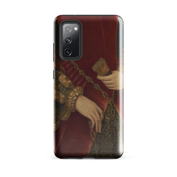 Duchess of Norfolk - Hans Eworth Phone Case Samsung Galaxy S20 Fe / Gloss Red Velvet-clad Figure Ornate Gold Embroidery Book Depicted Hans