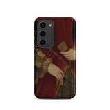 Duchess of Norfolk - Hans Eworth Phone Case Samsung Galaxy S23 / Matte Red Velvet-clad Hand Golden Chain Book Printed Sleek Hans Eworth,