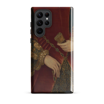Duchess of Norfolk - Hans Eworth Phone Case Samsung Galaxy S22 Ultra / Gloss Red Velvet Phone Case Classical Painting Hands Ornate Hans